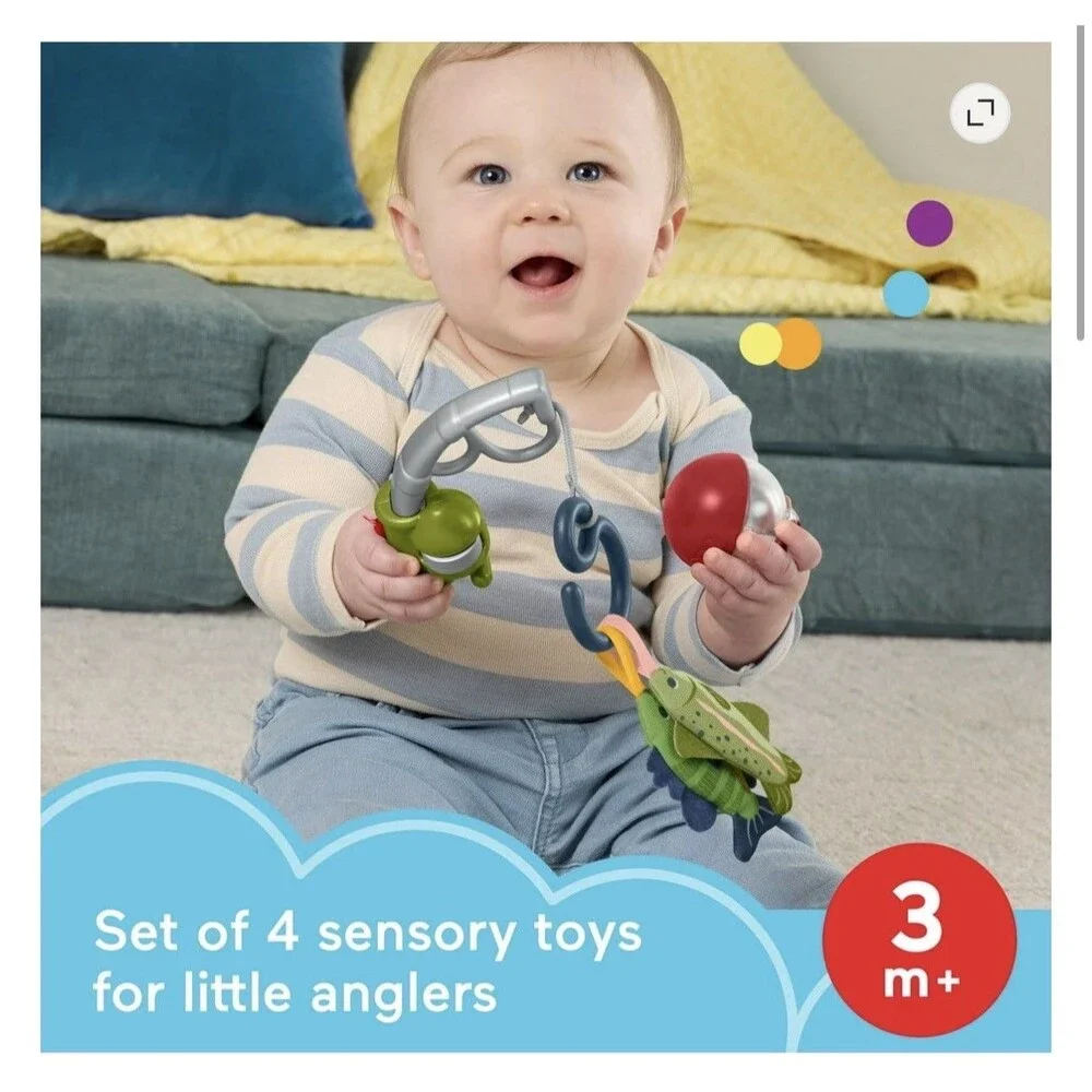 Fisher-Price Baby Toys Mini Me Moments Reel Fun Fishing Set 3 Month +